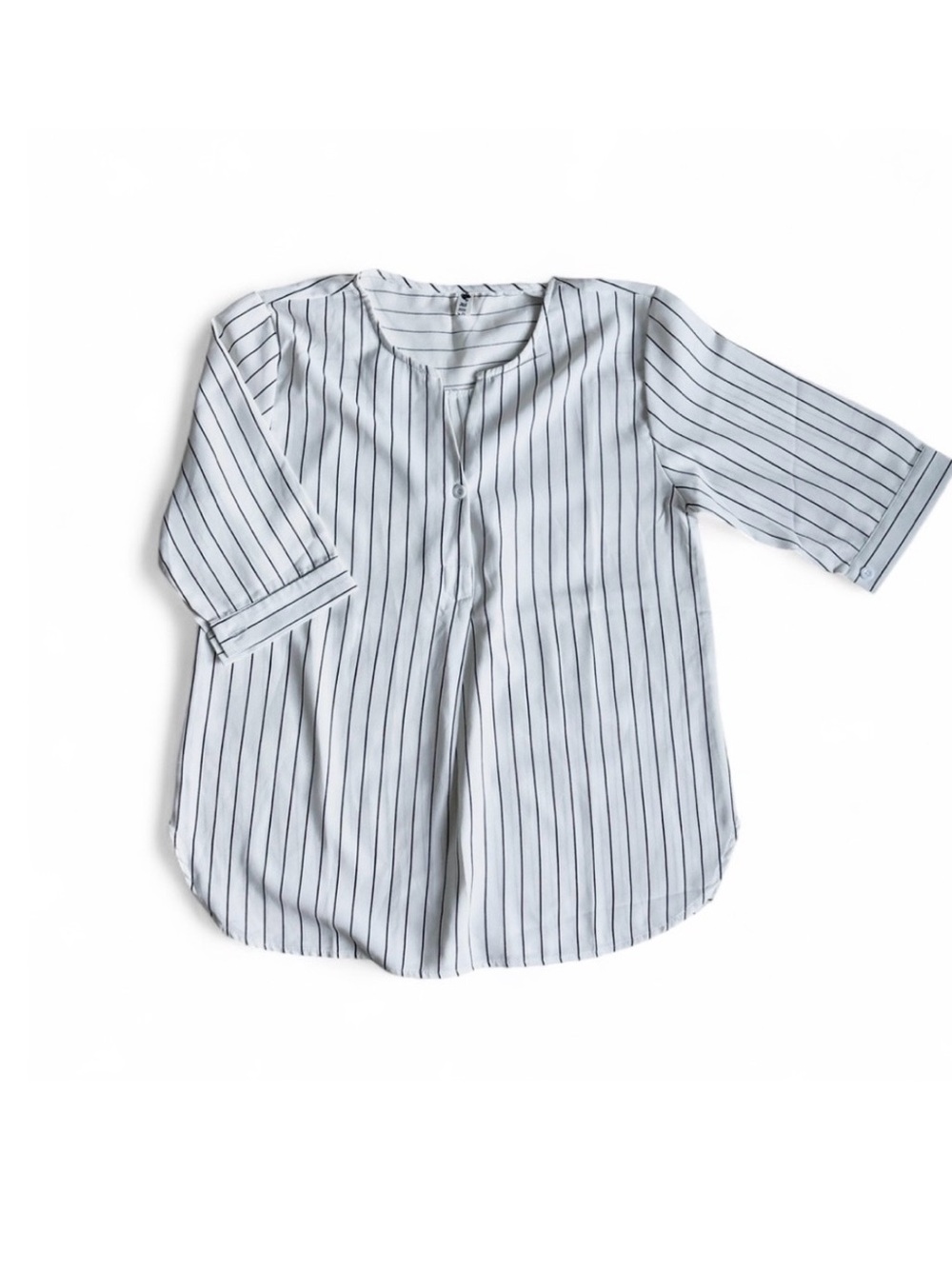 white striped henley top size M